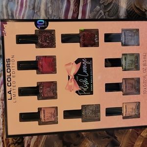 LA COLORS duo  10  LIMITED EDITION nail polishes and manicure set